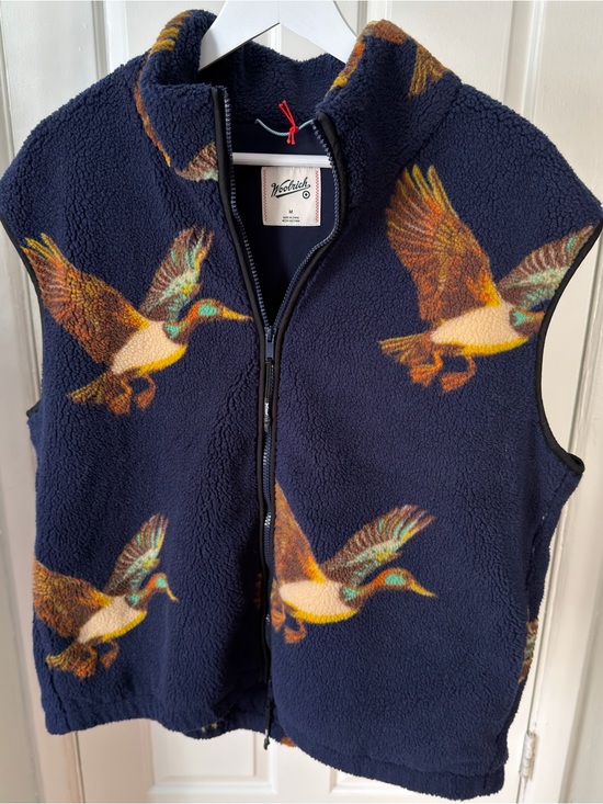 Woolrich Jackets & Blazers - Woolrich x Target Navy Duck-Print Sherpa Vest
